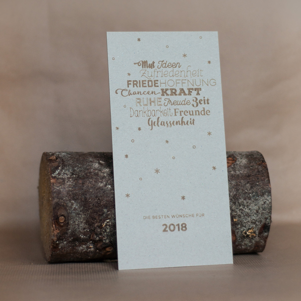 Weihnachtskarte auf Buchbinderpappe