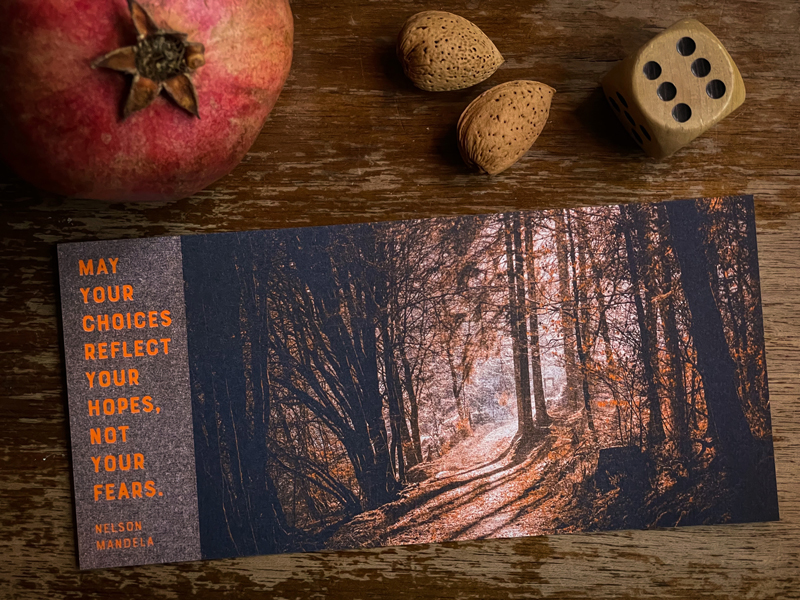 Weihnachtskarte mit Risodruck