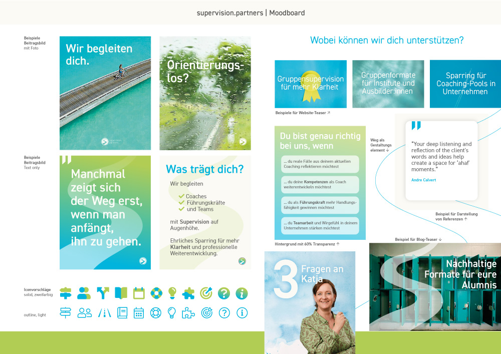 Ein Moodboard für supervision.partners