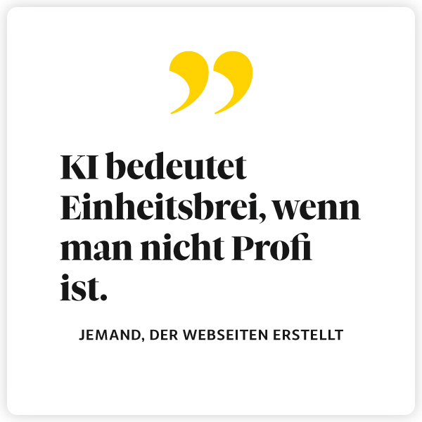 Zitat aus meiner Umfrage: Warum keine KI f&uuml;rs Logo verwendet wurde